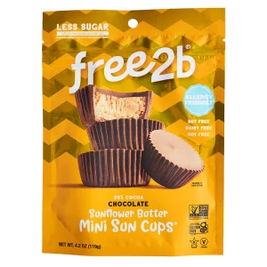 Mini Cups Chocolat & Beurre de Tournesol – Sans Gluten, Vegan, Sans Allergènes – Free2b