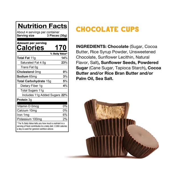 Mini Cups Chocolat & Beurre de Tournesol – Sans Gluten, Vegan, Sans Allergènes – Free2b – Image 2
