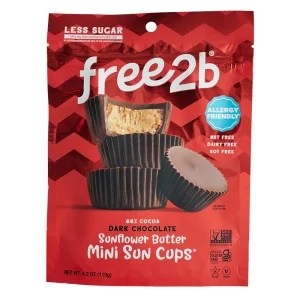 Mini Cups Chocolat Noir & Beurre de Tournesol – Sans Gluten, Vegan, Sans Allergènes – Free2b