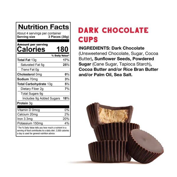 Mini Cups Chocolat Noir & Beurre de Tournesol – Sans Gluten, Vegan, Sans Allergènes – Free2b – Image 2